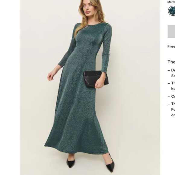 NWT: Reformation Kori Knit Dress in Mermaid Sparkle - Picture 1 of 3